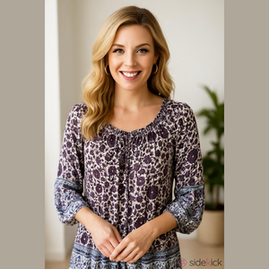 Willi Smith Purple Floral Top 1X